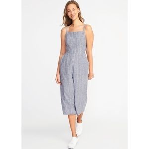 Old Navy Blue Striped Jumpsuit